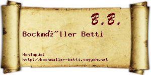 Bockmüller Betti névjegykártya